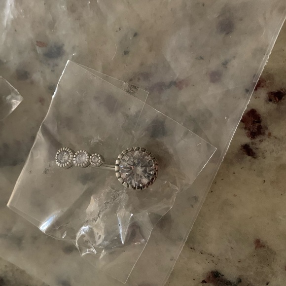 Bellybutton Rings (5) Bundle Dangles & Sparkles & Pearl Silver - Picture 5 of 6